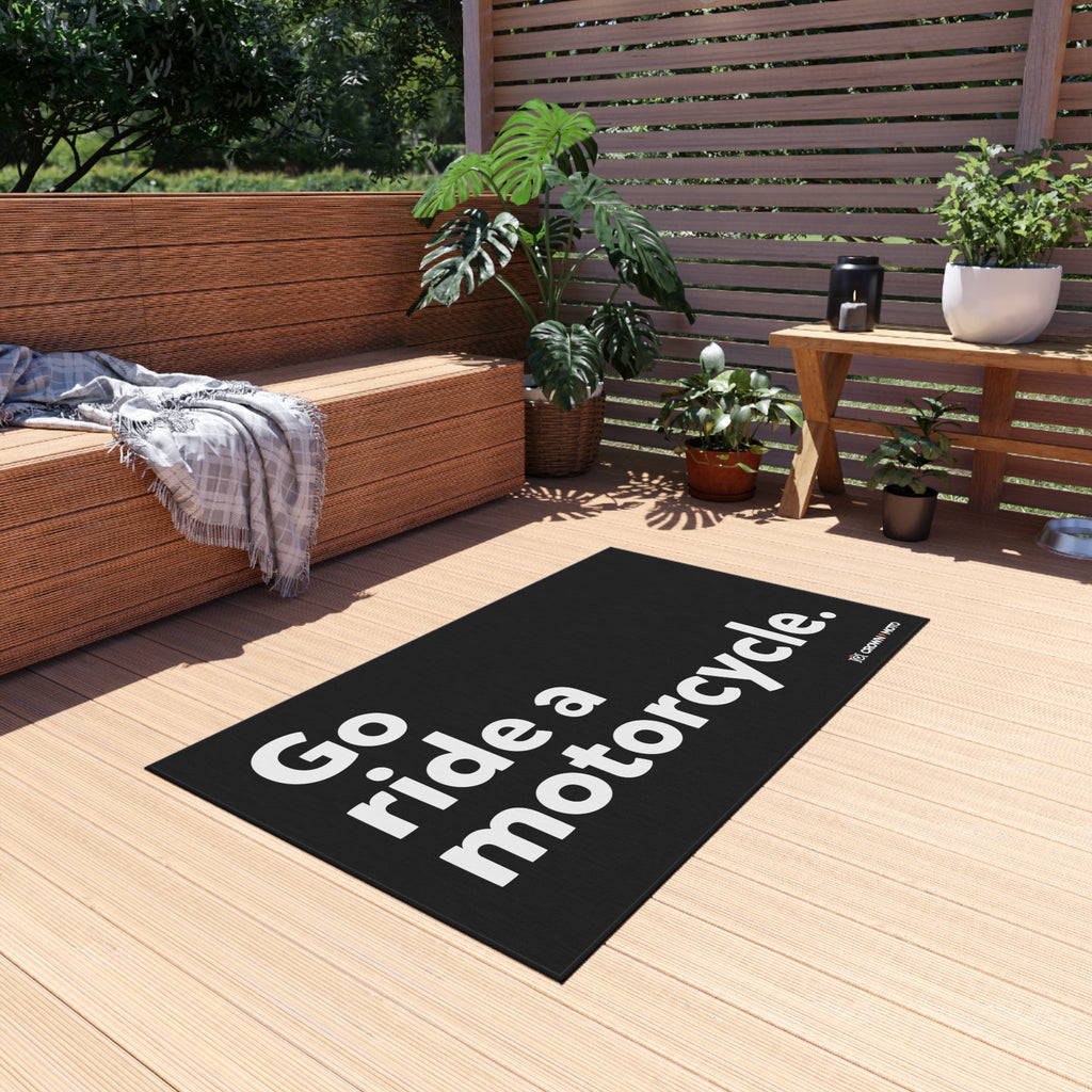 "Go ride a motorcycle" Track & Garage Mat