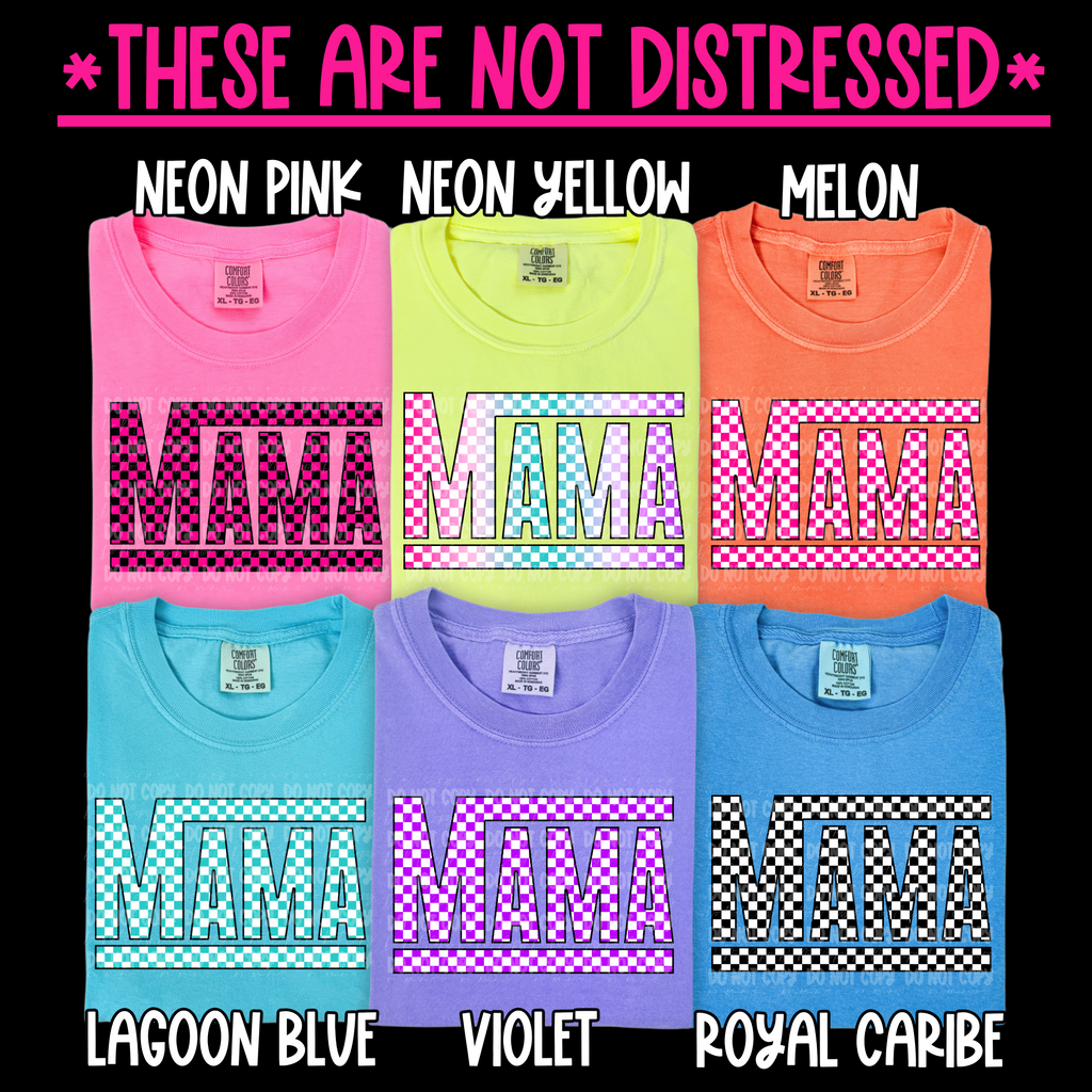 Multi-Color Ombre Mama Checkered - Tee