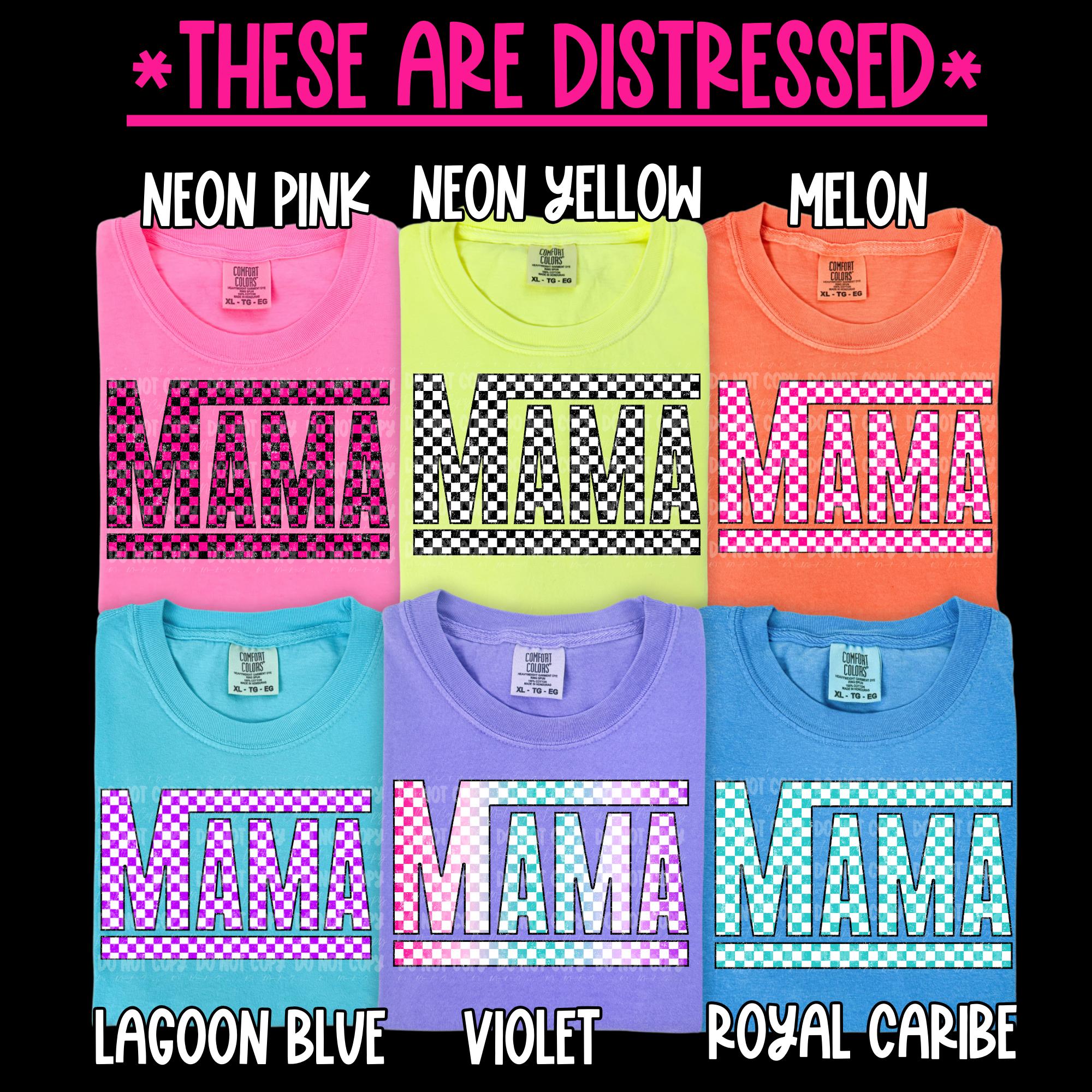 Purple & White Mama Checkered - Tee