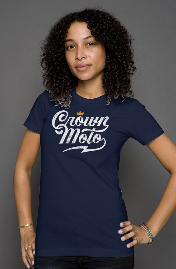 Crown Moto Script Logo Women's T-shirt