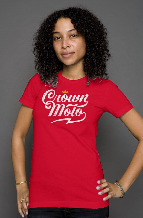 Crown Moto Script Logo Women's T-shirt