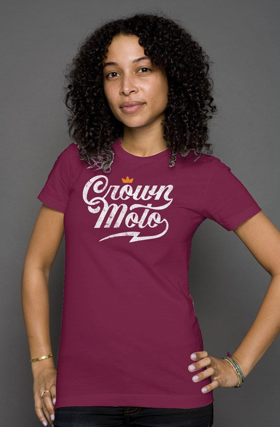 Crown Moto Script Logo Women's T-shirt