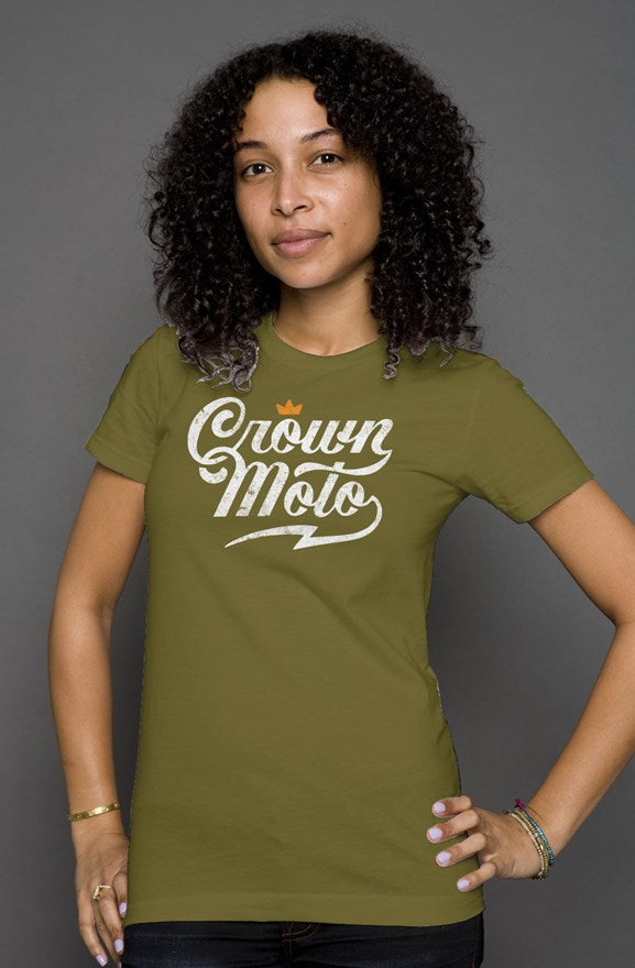 Crown Moto Script Logo Women's T-shirt
