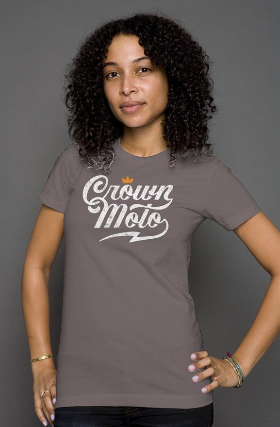 Crown Moto Script Logo Women's T-shirt