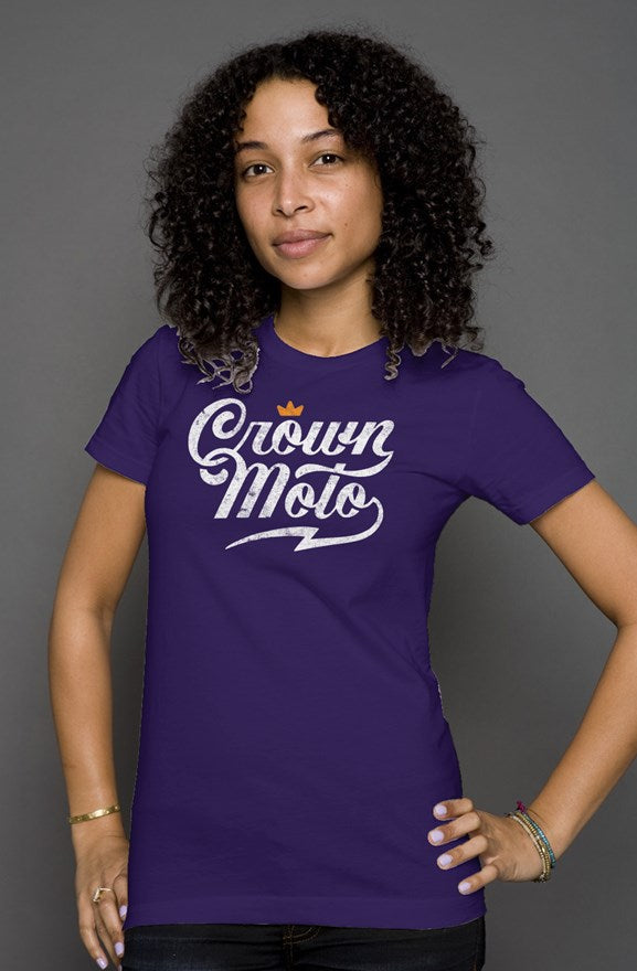 Crown Moto Script Logo Women's T-shirt