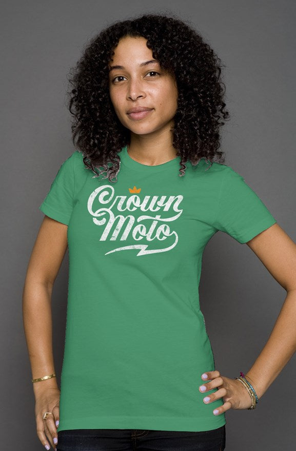 Crown Moto Script Logo Women's T-shirt