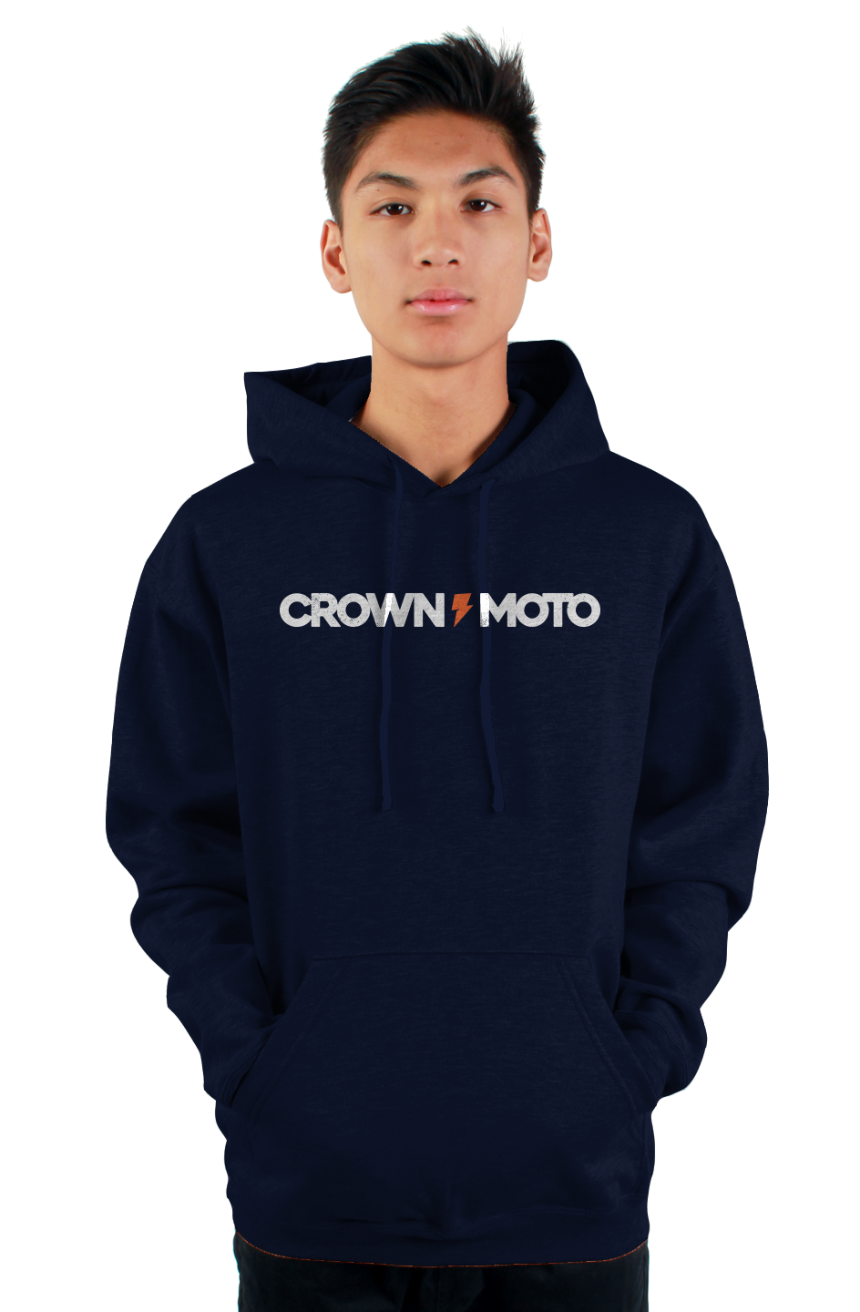 Crown Moto Bolted Text Pullover Hoodie