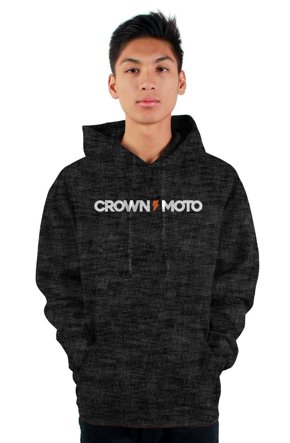 Crown Moto Bolted Text Pullover Hoodie