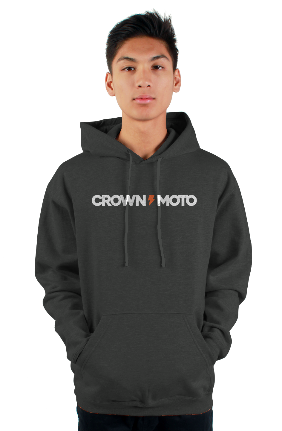 Crown Moto Bolted Text Pullover Hoodie