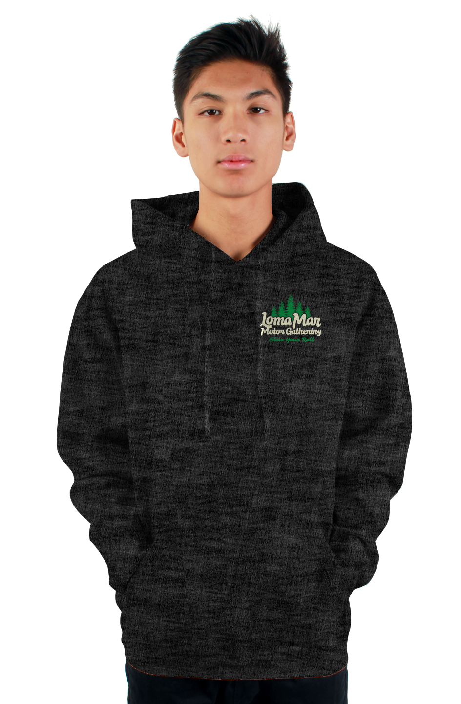 Loma Mar Motor Gathering Official Hoodie (front & back)