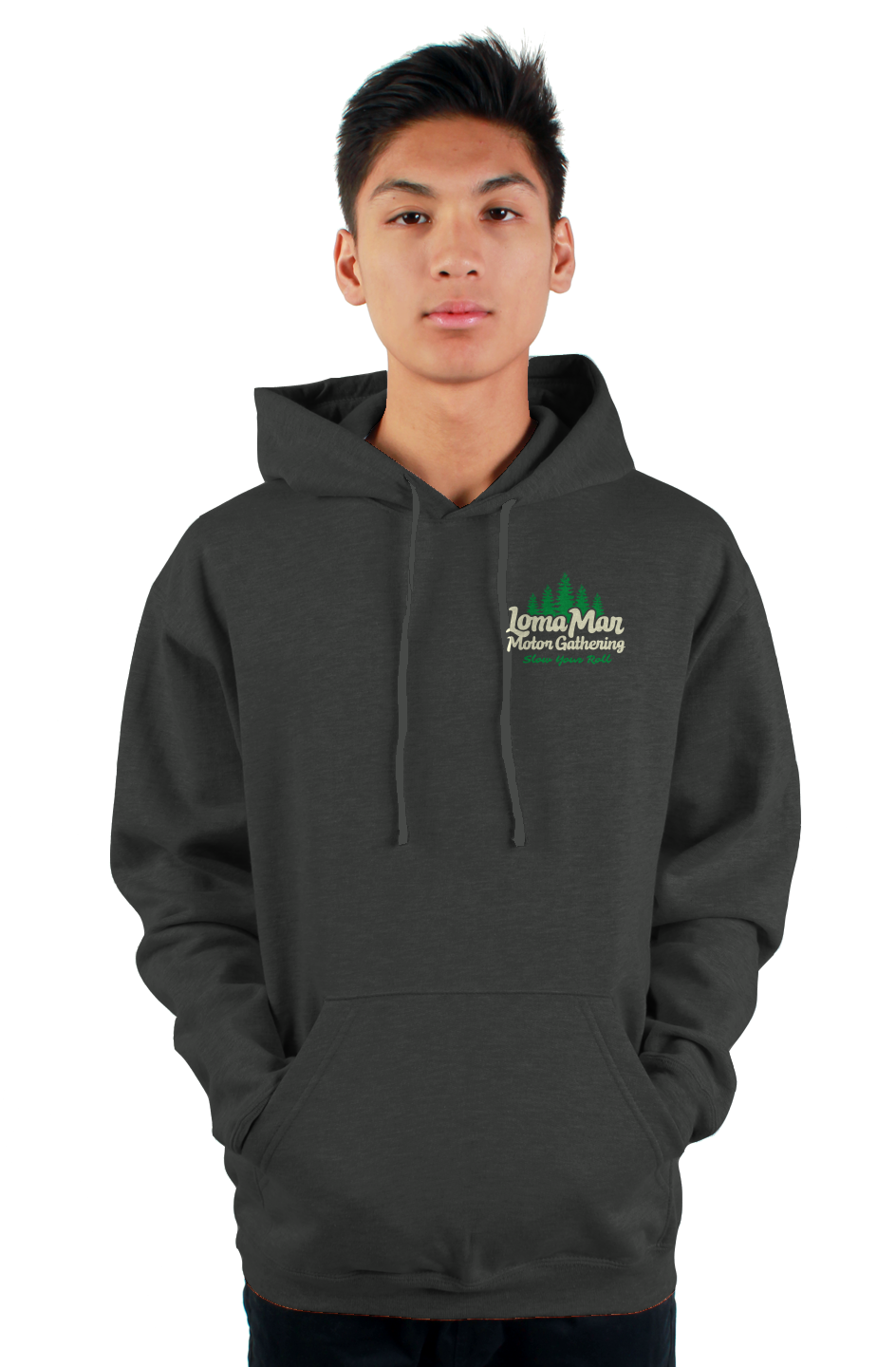Loma Mar Motor Gathering Official Hoodie (front & back)