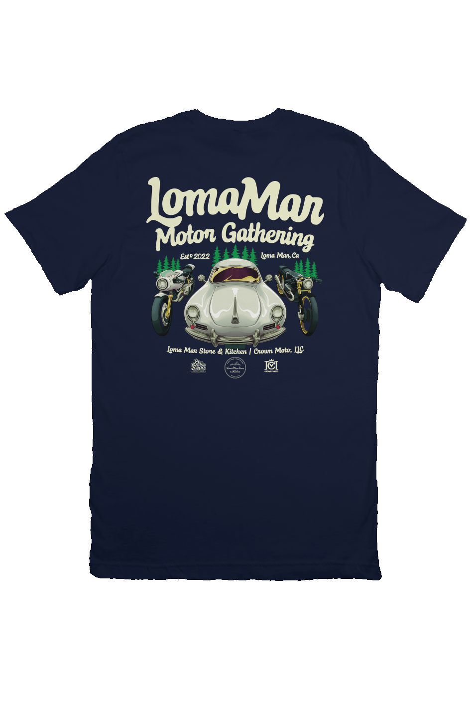 Loma Mar Motor Gathering Official T-shirt (front & back)