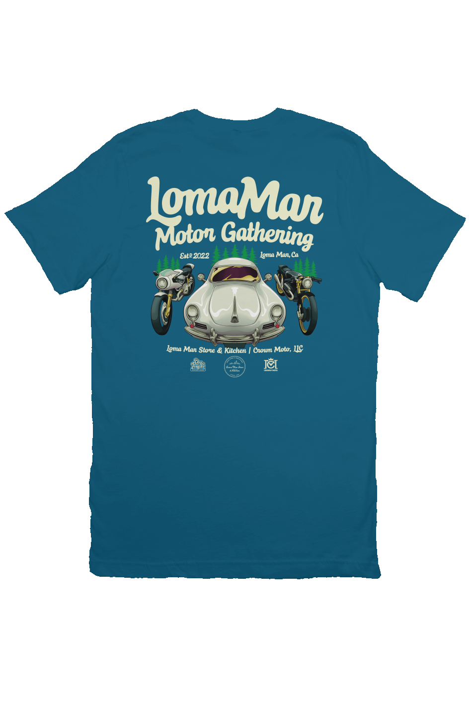 Loma Mar Motor Gathering Official T-shirt (front & back)