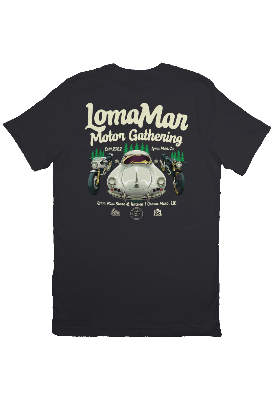 Loma Mar Motor Gathering Official T-shirt (front & back)