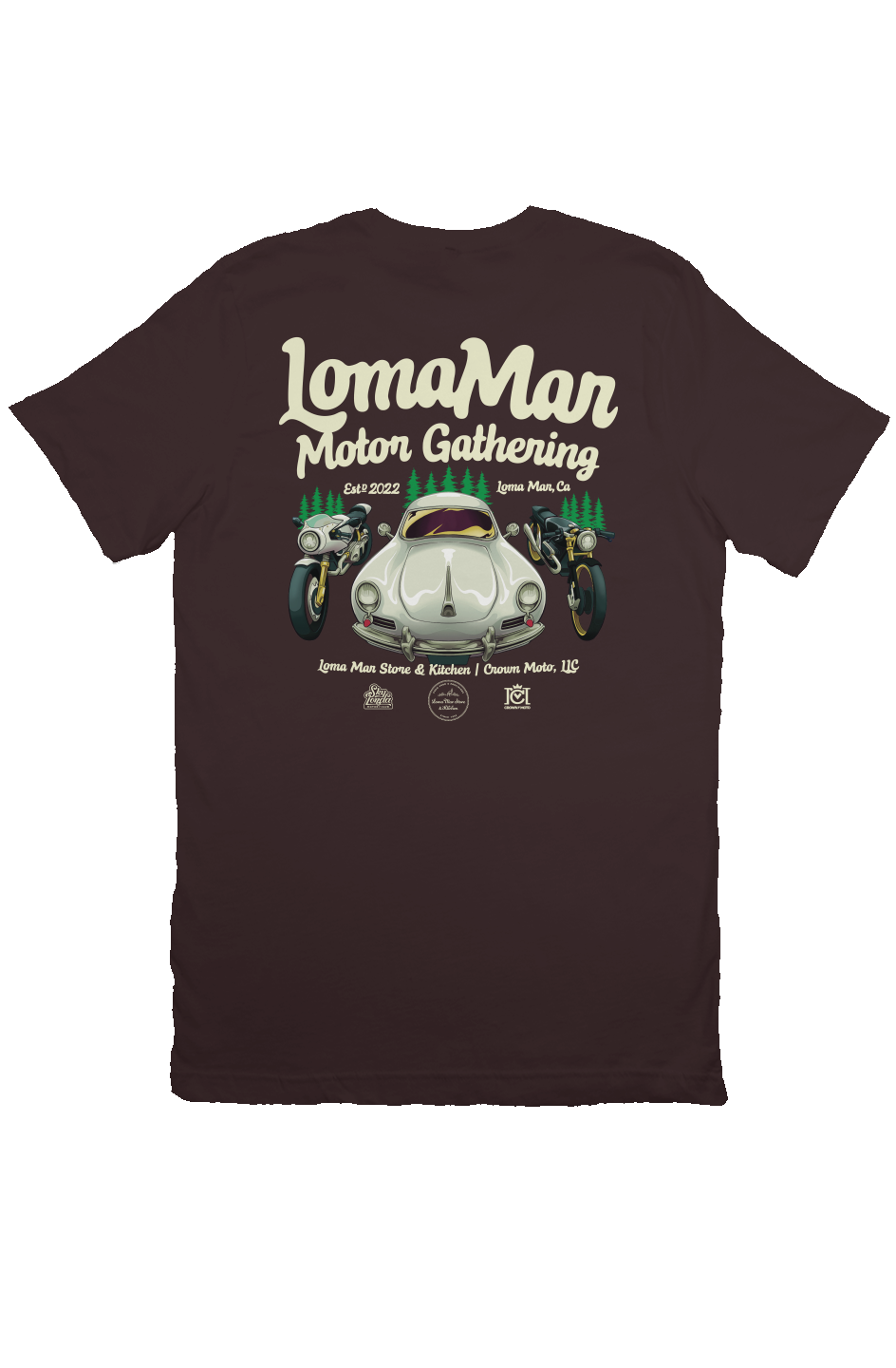 Loma Mar Motor Gathering Official T-shirt (front & back)