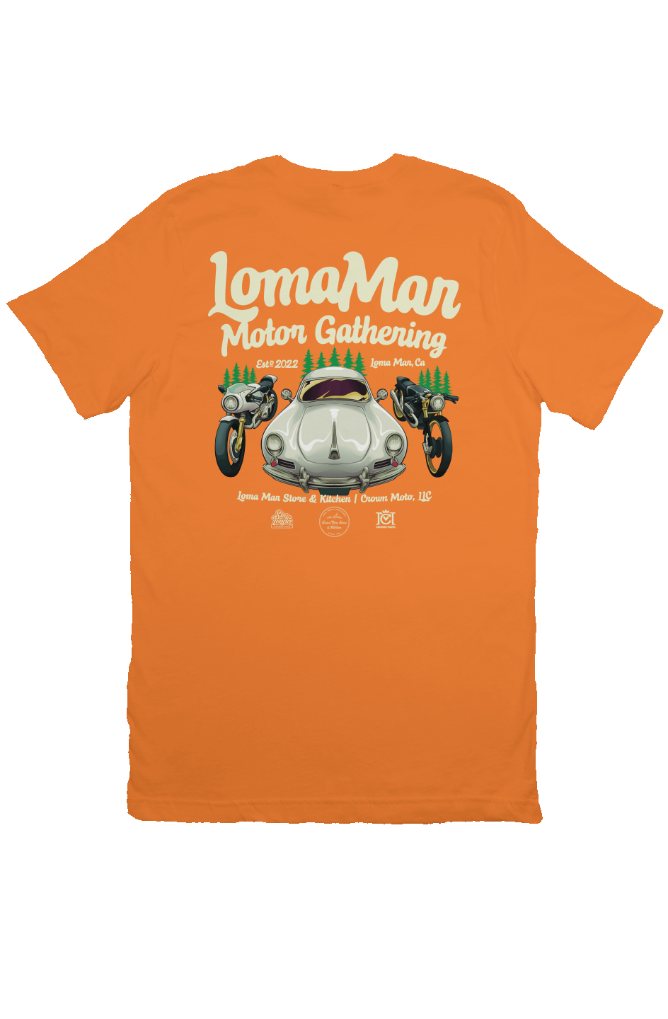 Loma Mar Motor Gathering Official T-shirt (front & back)
