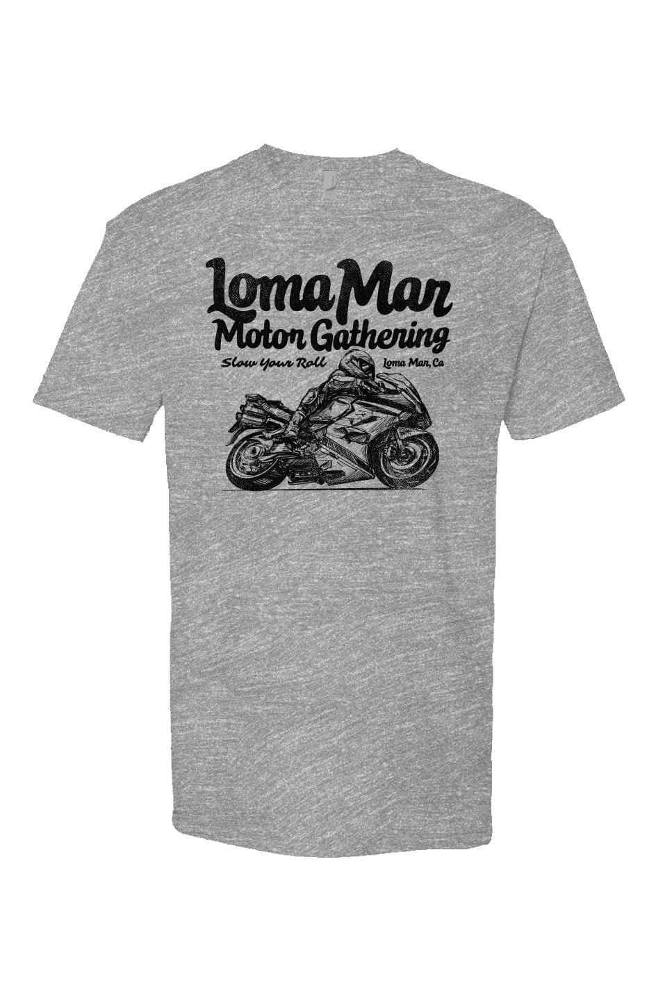 Loma Mar Motor Gathering Sketch Heather T-shirt