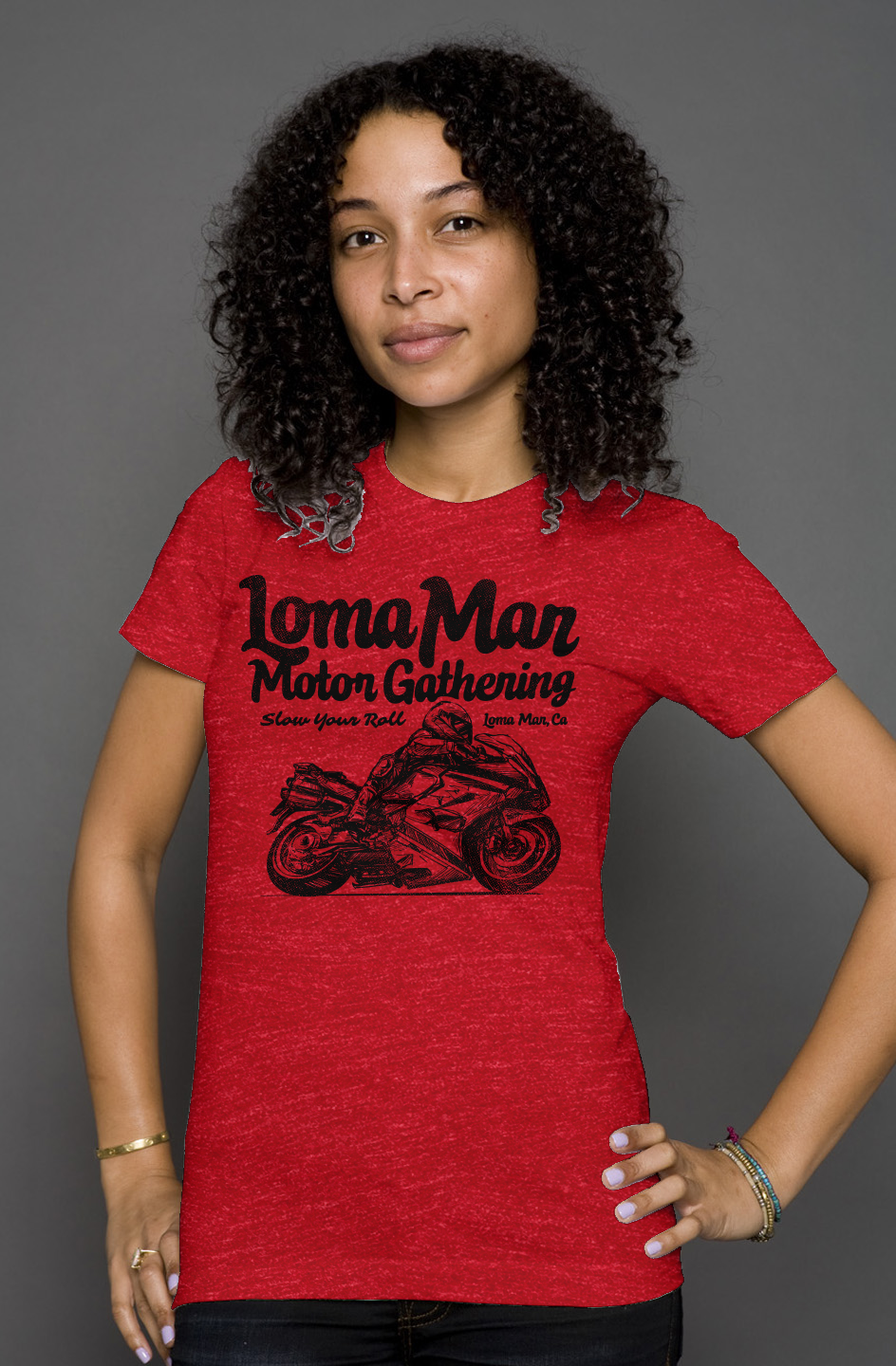 Loma Mar Motor Gathering Sketch Women's Heather T-shirt