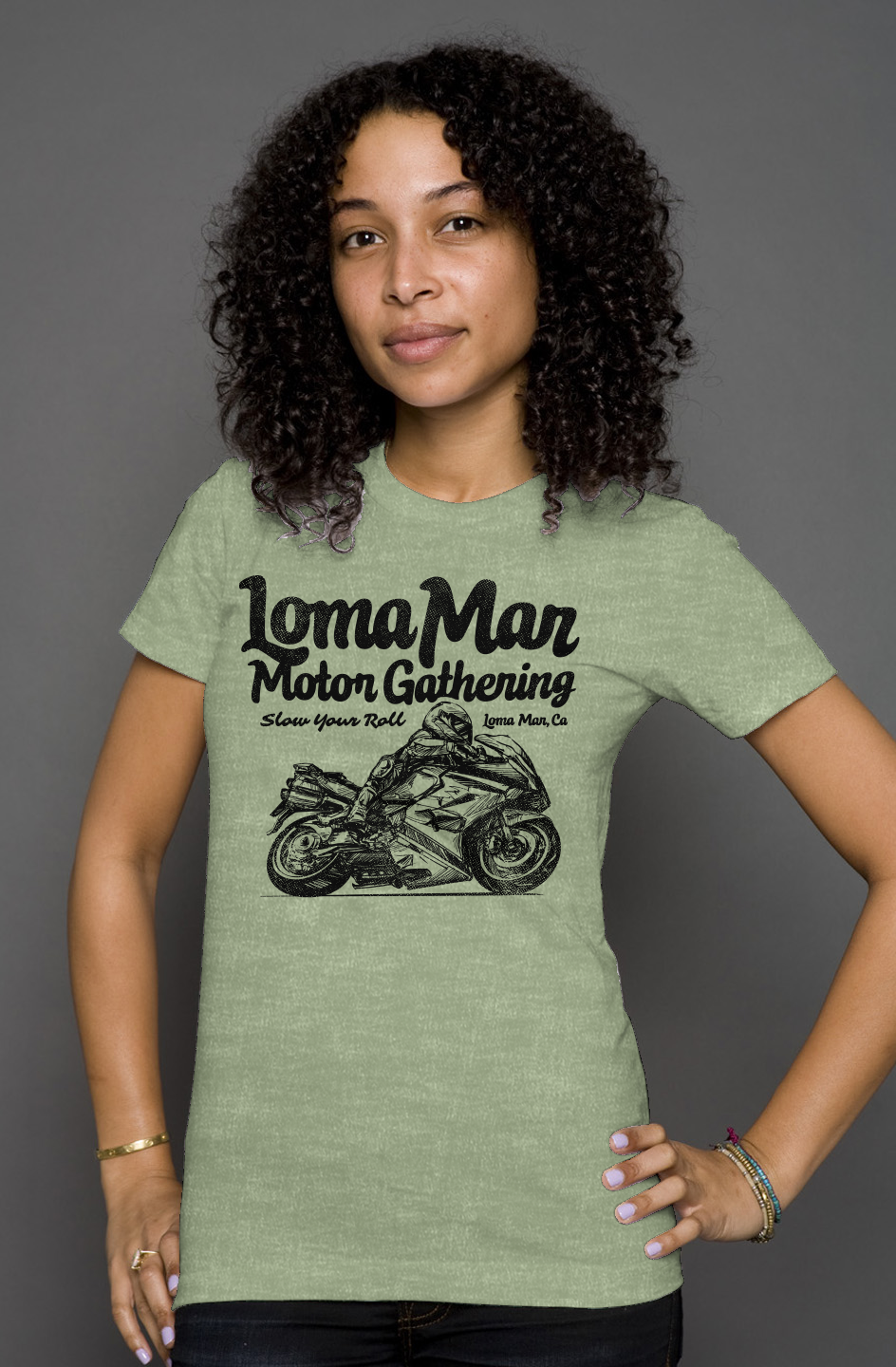 Loma Mar Motor Gathering Sketch Women's Heather T-shirt