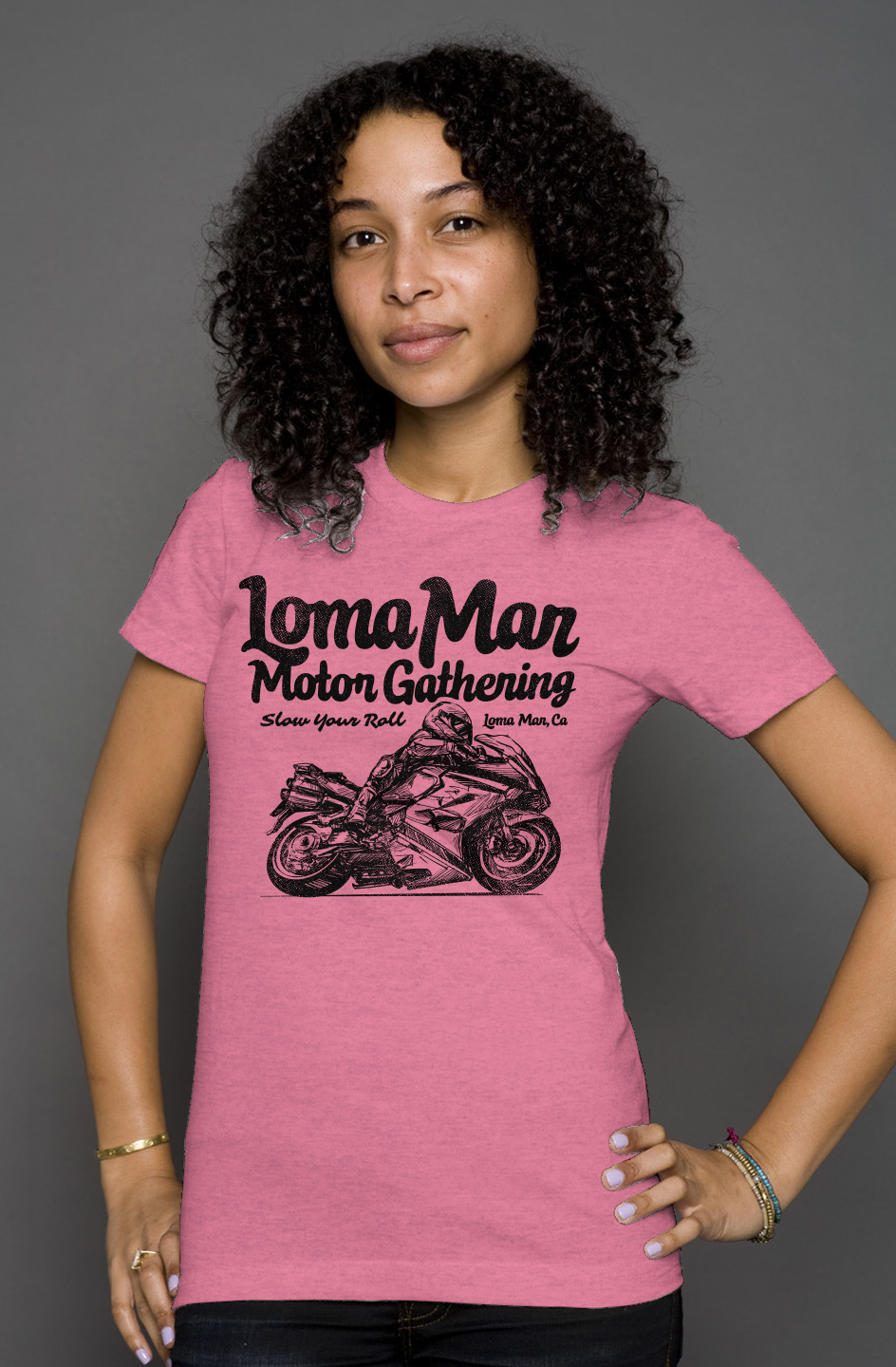 Loma Mar Motor Gathering Sketch Women's Heather T-shirt