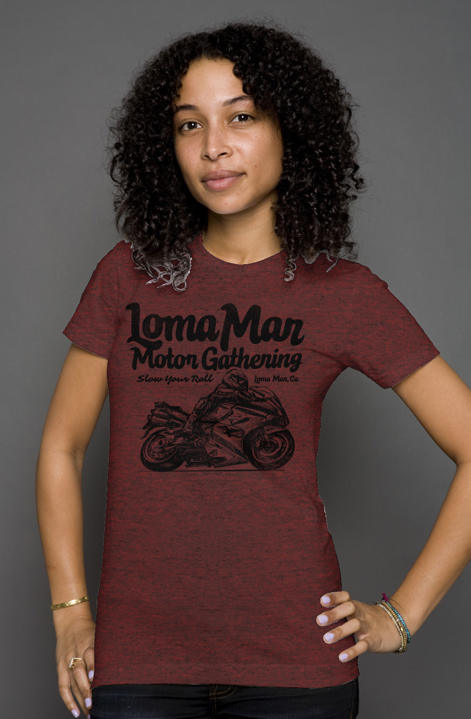 Loma Mar Motor Gathering Sketch Women's Heather T-shirt