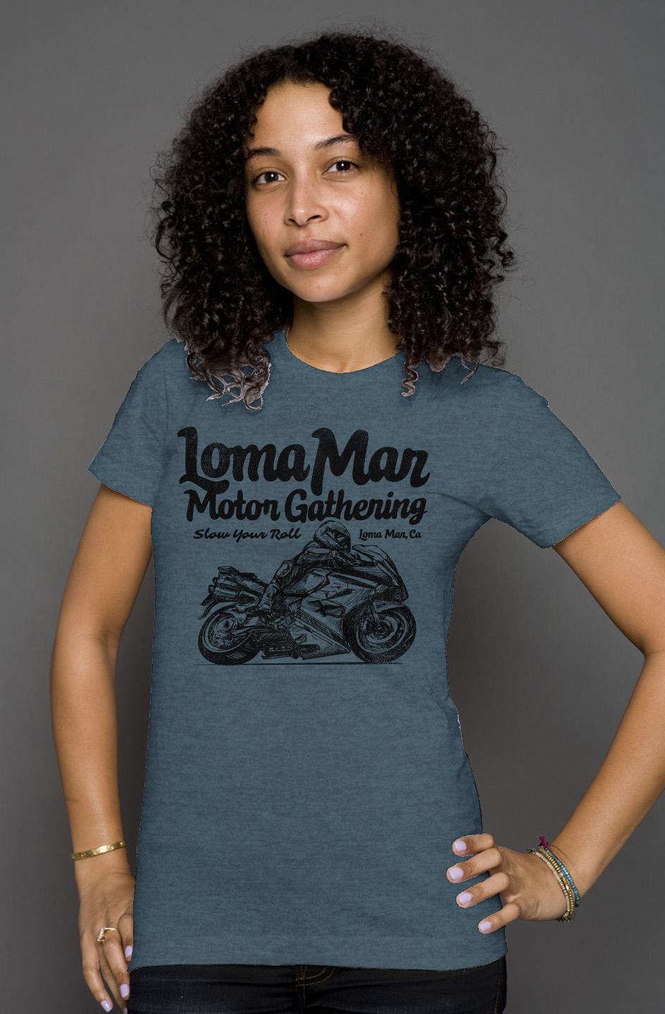 Loma Mar Motor Gathering Sketch Women's Heather T-shirt