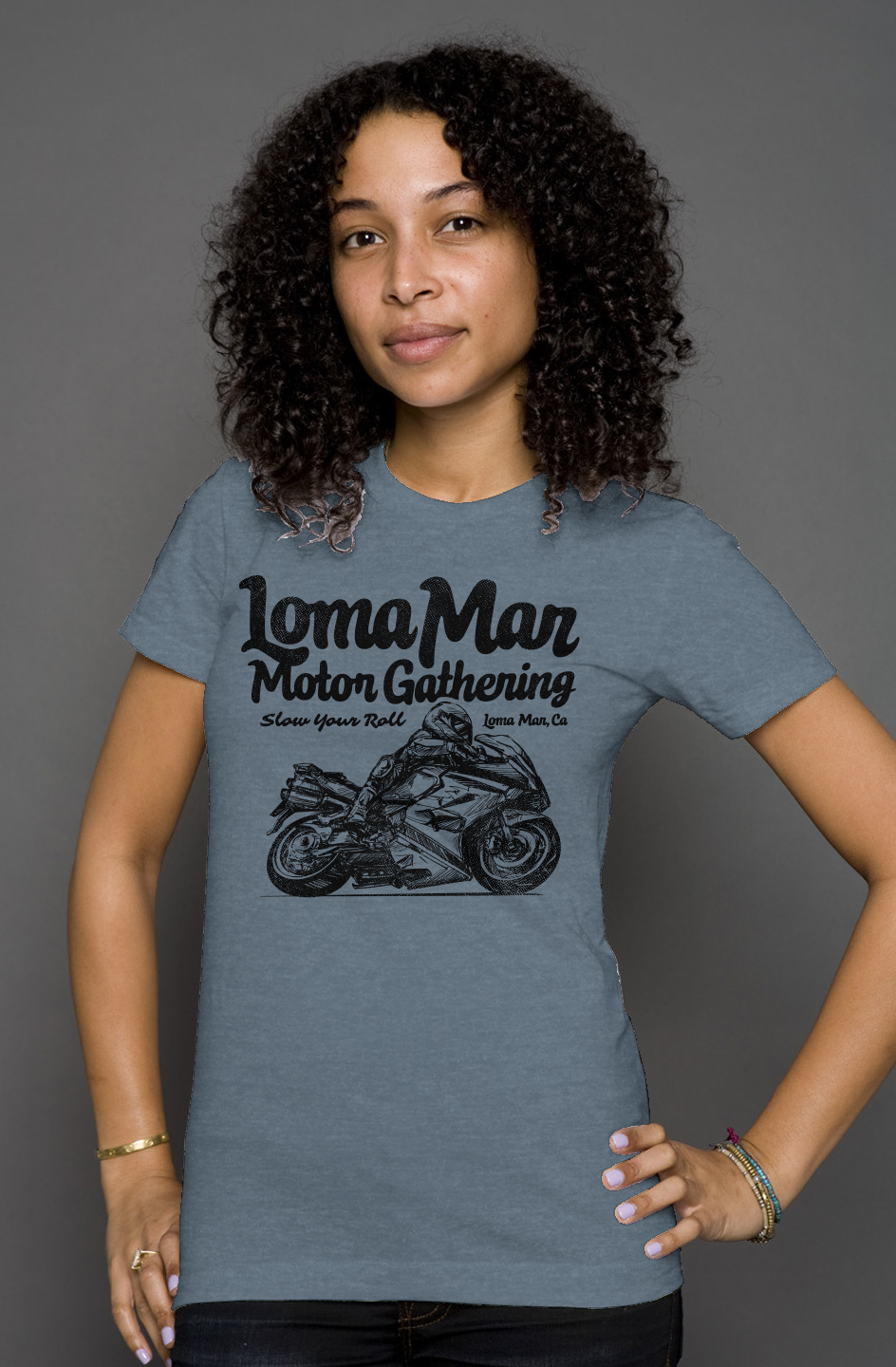 Loma Mar Motor Gathering Sketch Women's Heather T-shirt