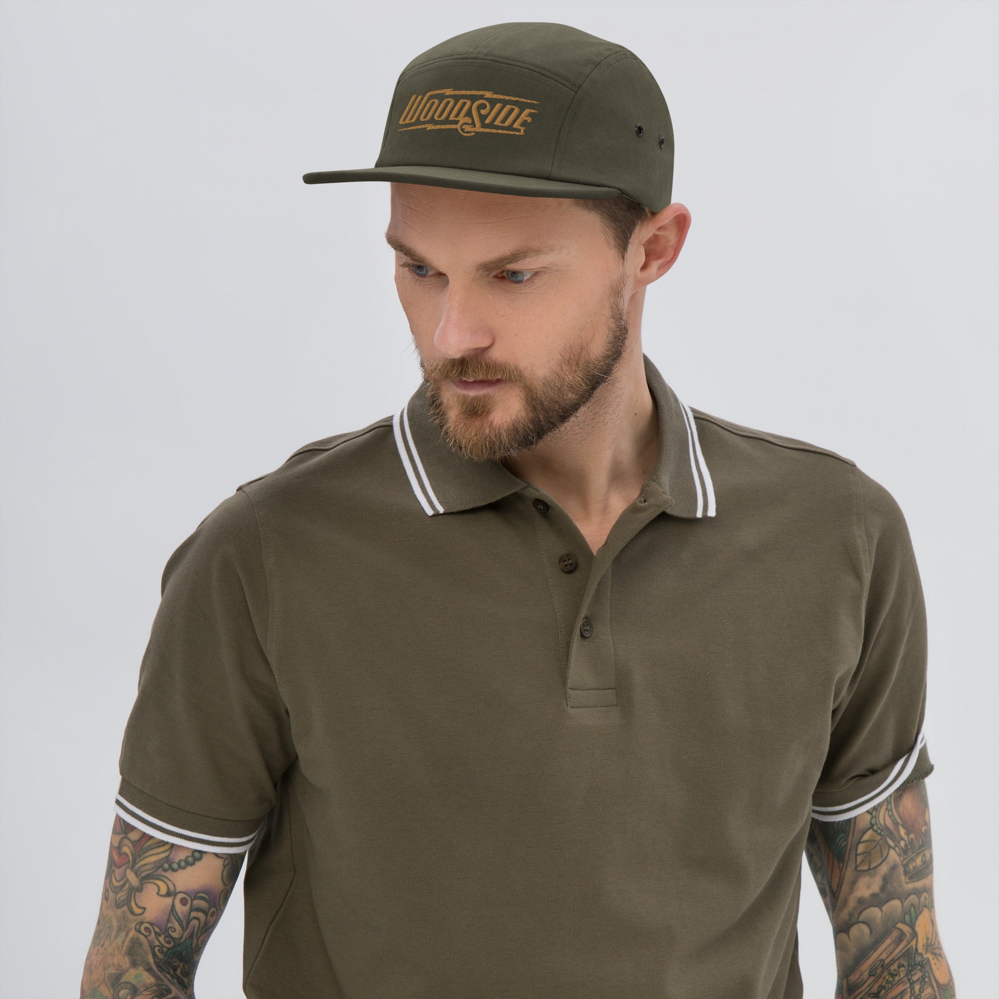 Woodside Brand Embroidered Logo Camper Hat