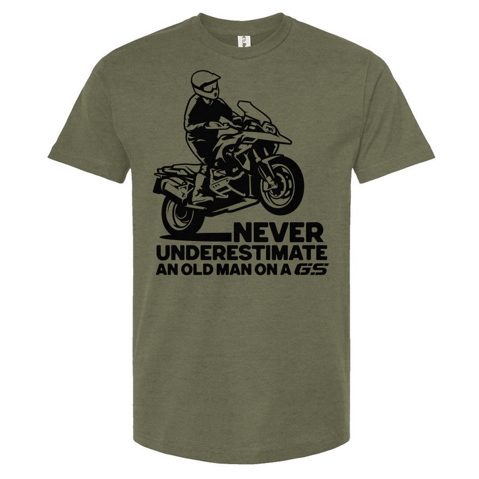 Never Underestimate an Old Man on a GS T-shirt (v1)