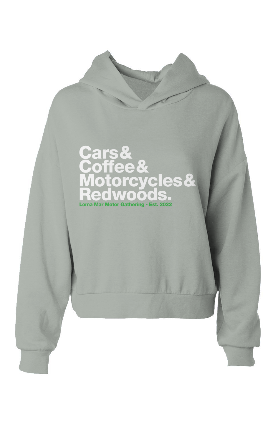 Cars & Coffee, Motorcycles & Redwoods Loma Mar Motor Gathering Women's Hip Height Hoodie