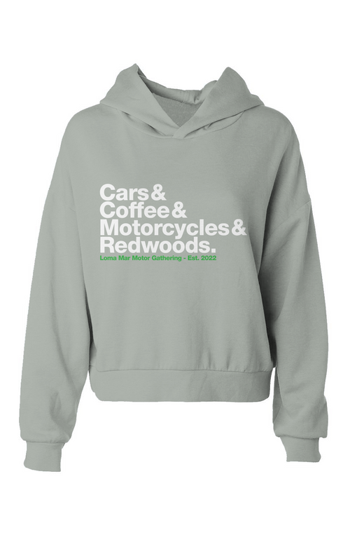 Cars & Coffee, Motorcycles & Redwoods Loma Mar Motor Gathering Women's Hip Height Hoodie
