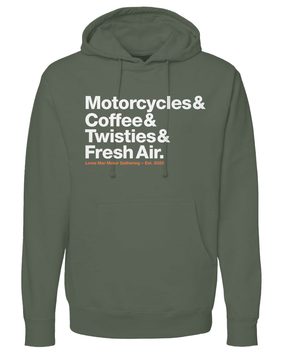 Loma Mar Motor Gathering Motorcyclist Hoodie