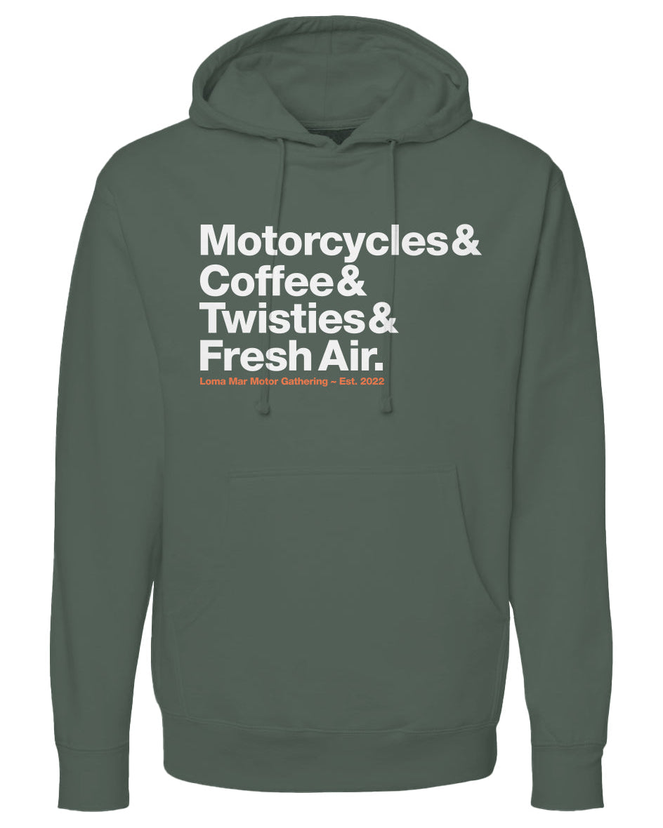 Loma Mar Motor Gathering Motorcyclist Hoodie