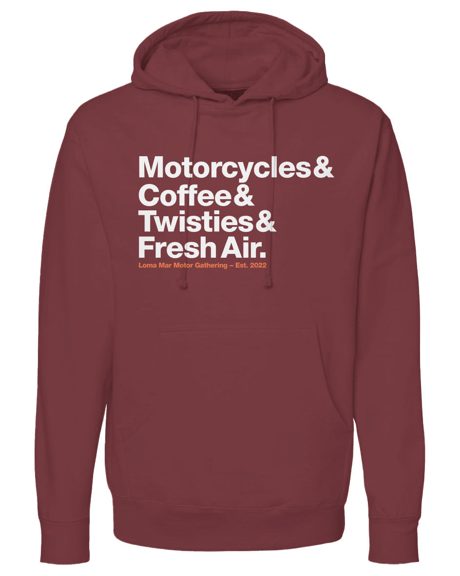 Loma Mar Motor Gathering Motorcyclist Hoodie