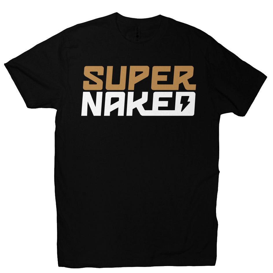 SUPERNAKED Stacked Gold Logo T-Shirt