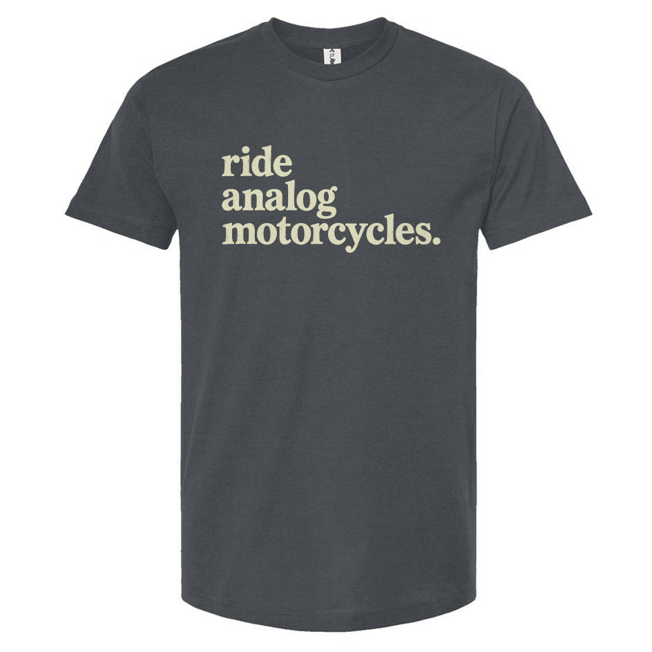 Ride Analog Motorcycles T-Shirt (cream ink)