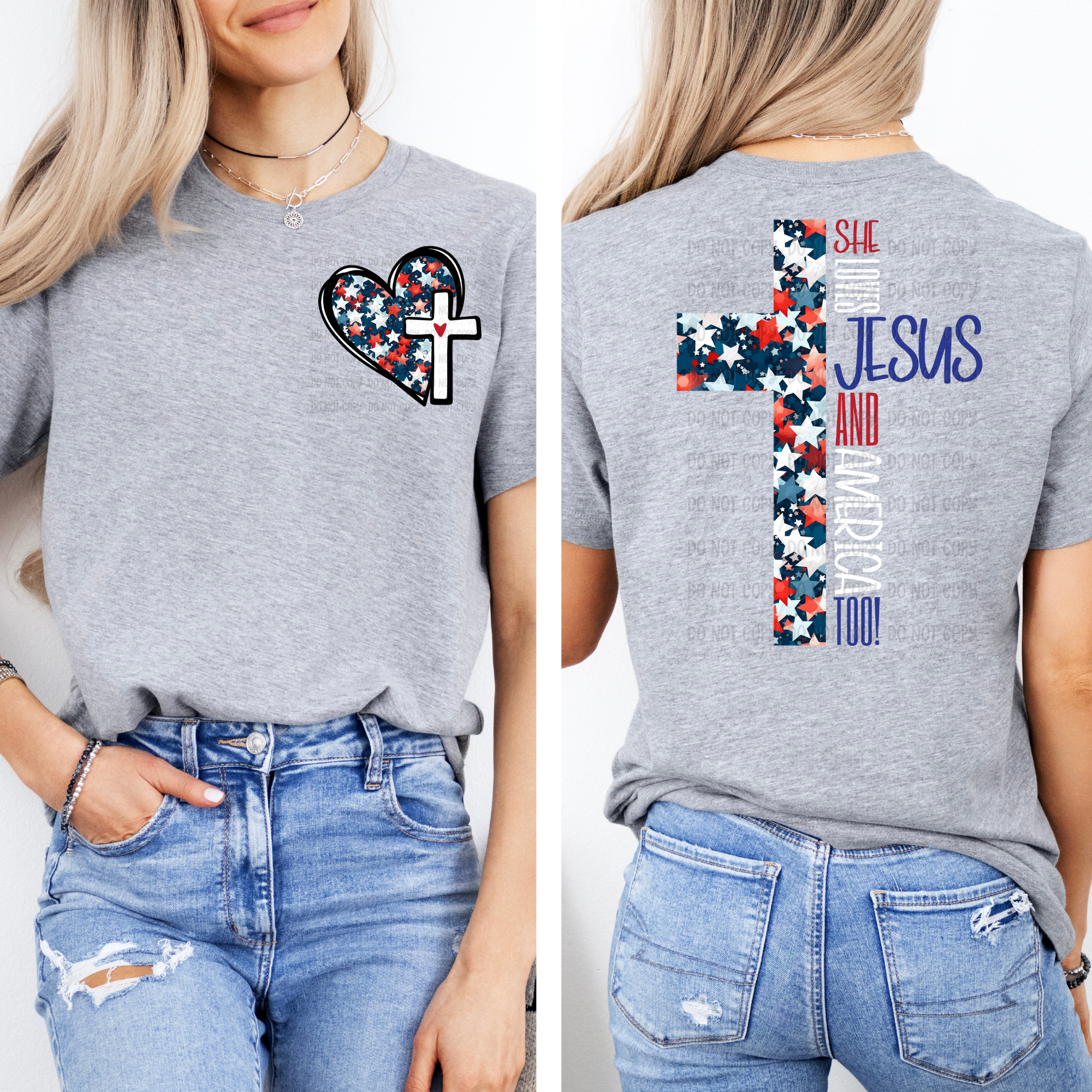 She Loves Jesus And America Too! - Tee - Full Color Design