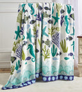 Decor&More Corales de Marina Blue Coral Seahorse Oceanic Microplush Throw Blanket Ocean Blanket for Boys and Girls and Kids of Any Age (50" x 60")