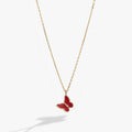 Pink Enamel Butterfly Necklace