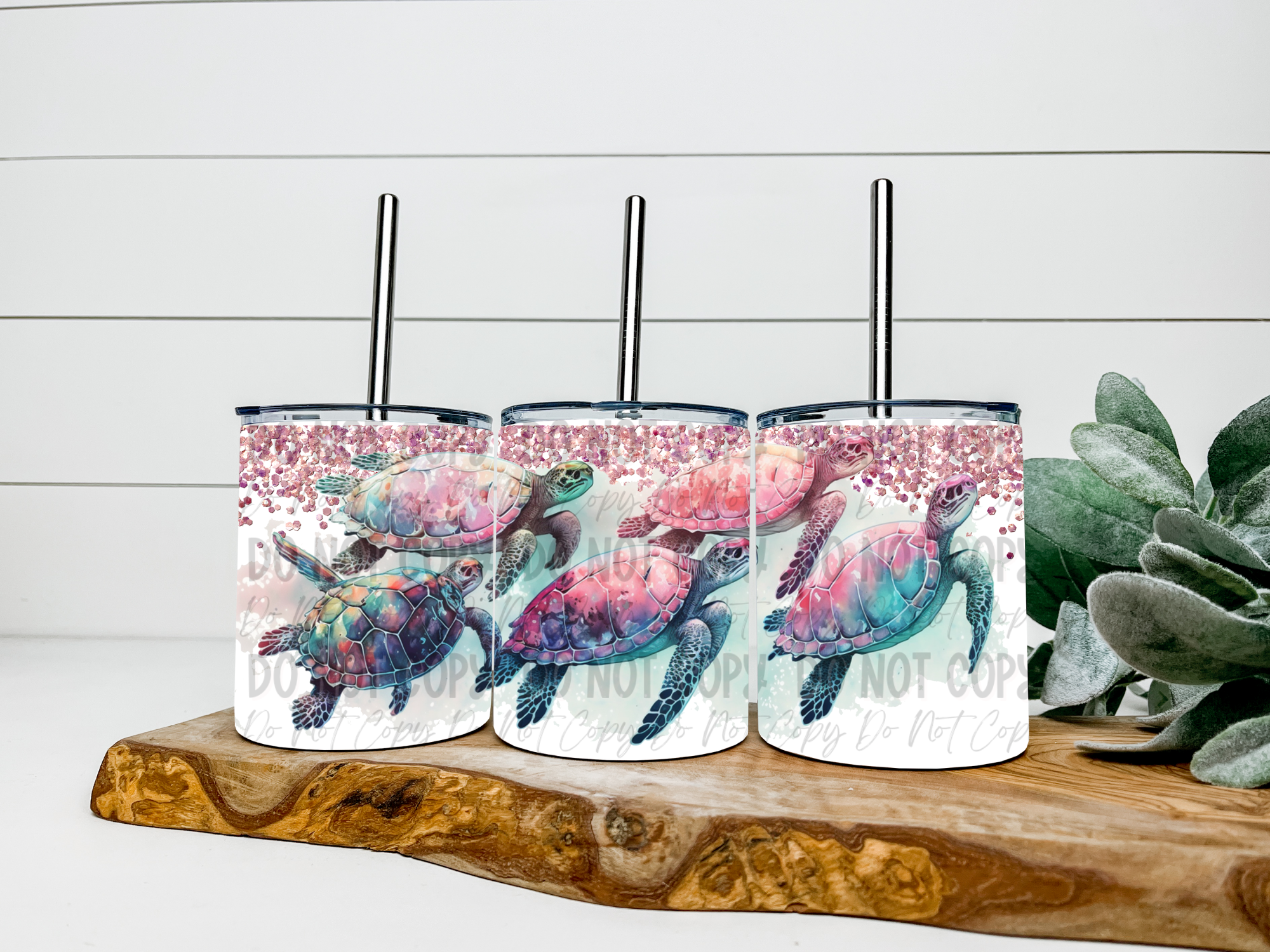 Watercolor Sea Turtles - 12oz Low Ball Tumbler