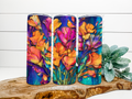 Floral With Gold Outline Tumbler