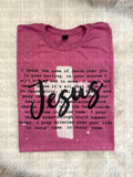 I Speak The Name Of Jesus Over You Bleached Cross Tee