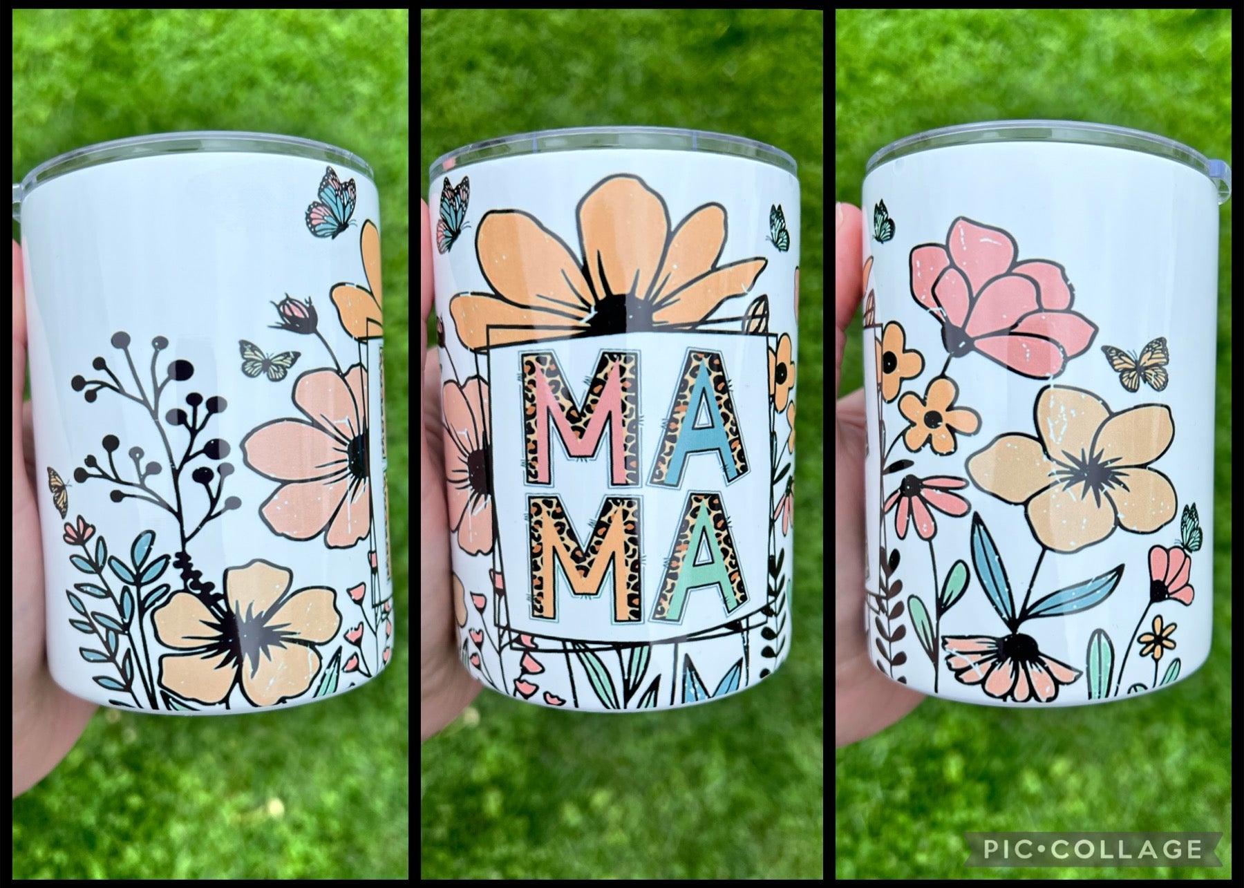 Mama Leopard Floral - 12oz Low Ball Tumbler