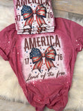 America - Land Of The Free Bleached Tee