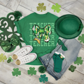 Teacher Stacked || One Lucky Teacher Shamrock Bow || Tee
