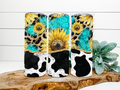 Cow Print With Leopard, Turquoise  &  Sunflowers Tumbler