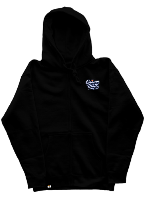 Crown Moto Script Patch Midweight Zip Hoodie