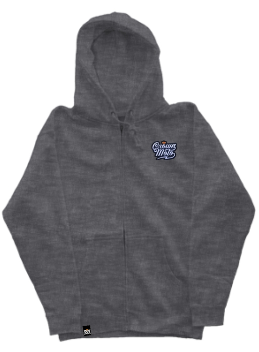 Crown Moto Script Patch Midweight Zip Hoodie