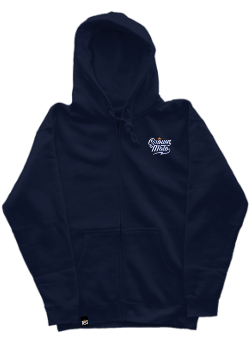 Crown Moto Script Patch Midweight Zip Hoodie