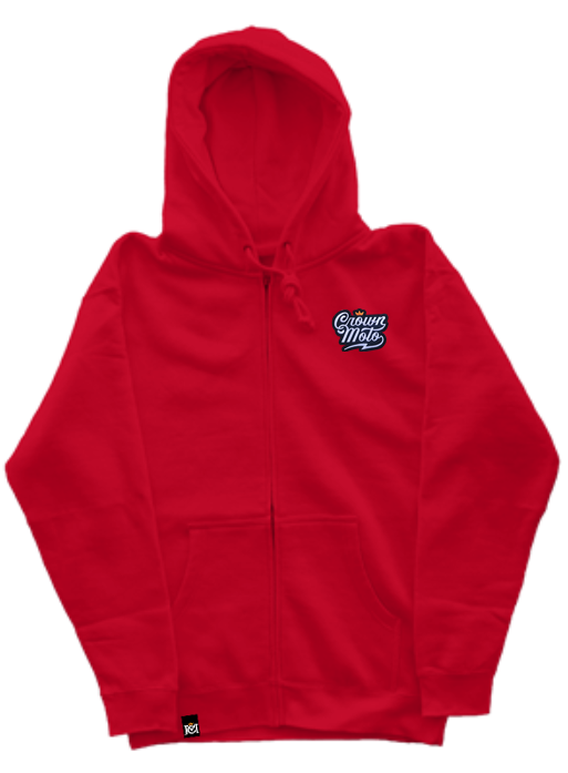 Crown Moto Script Patch Midweight Zip Hoodie